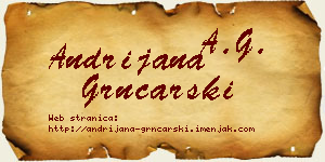 Andrijana Grnčarski vizit kartica